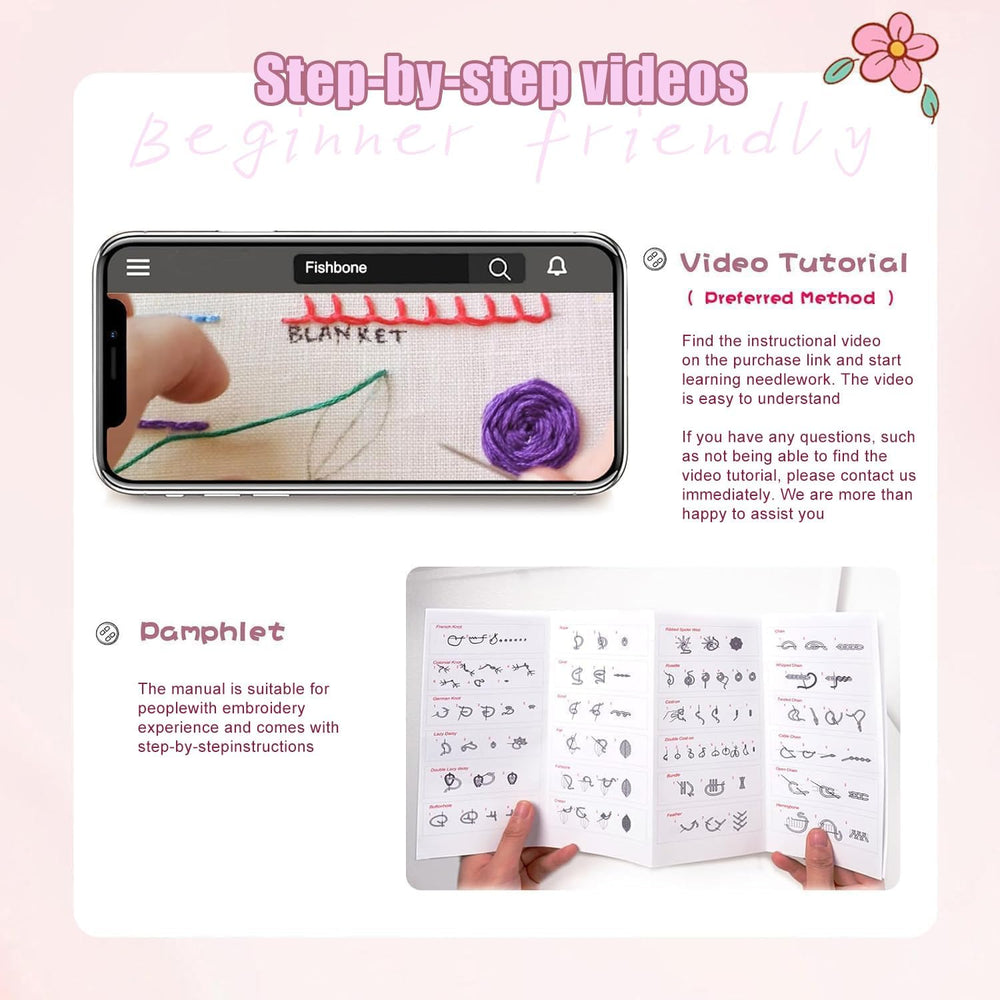 2026 Upgraded DIY Stitch Book Kit, Embroidery Stitch Book Kit, Comprehensive Guide with Various Patterns, Complete Toolkit and Video Tutorials, Perfect for Beginners and Craft Lovers