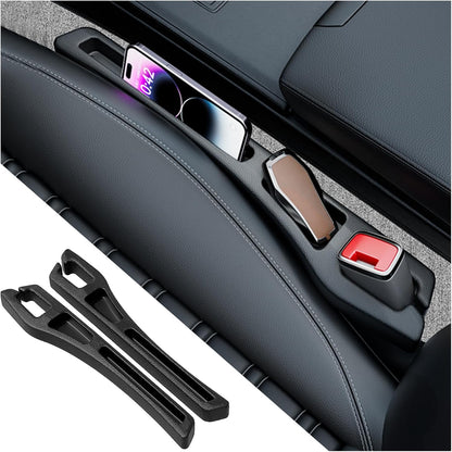 2PCS Car Seat Gap Filler Organizer,2 in 1 Car Gap Filler with Fill and Storage Function for Storing Phones Keys Cards,Universal Multifunctional No Drop Seat Guard for Cars