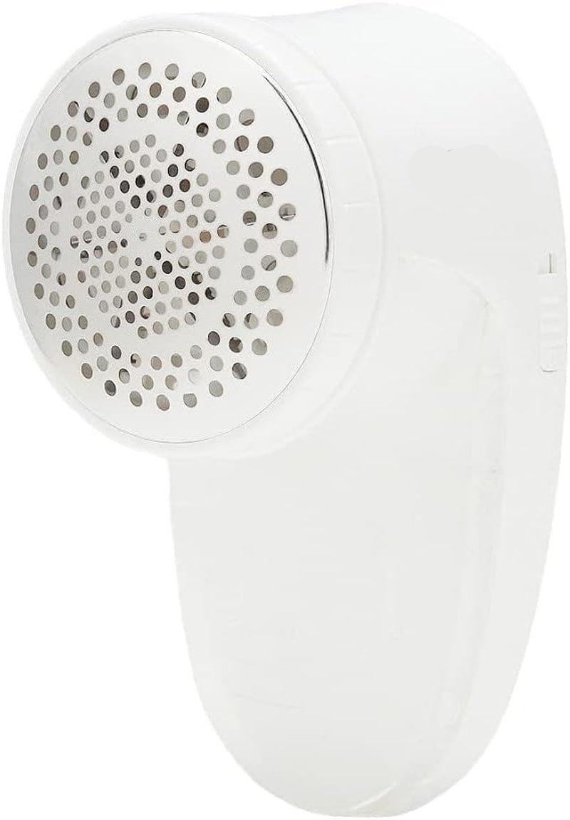 Battery Operated Fabric Shaver for Lint and Fuzz Removal, Includes 2 Spare Blades, White