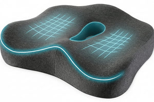 Memory Foam Seat Chair Cushion for Relieves Back Sciatica Pain Tailbone Pain Coccyx Degenerating Disc Orthopedic Osteoarthritis Prostate Cushion Low Back Pain Cushion Hip Shaping (Dark Gray)