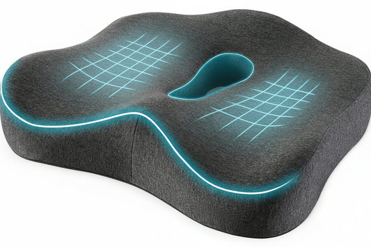 Memory Foam Seat Chair Cushion for Relieves Back Sciatica Pain Tailbone Pain Coccyx Degenerating Disc Orthopedic Osteoarthritis Prostate Cushion Low Back Pain Cushion Hip Shaping (Dark Gray)