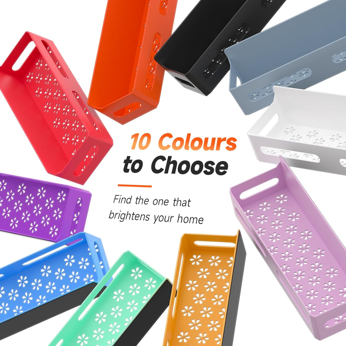 4 Pack Strong Magnetic Spice Rack for Refrigerator, Multipurpose Magnetic Shelf for Fridge with 4 Hooks for kitchen and Bathroom Organization, Black