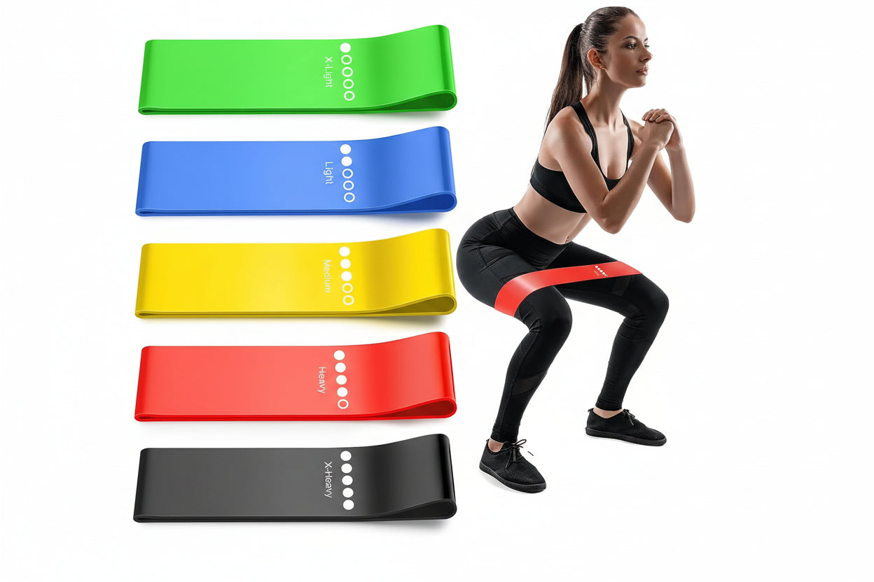 Resistance Bands for Working Out, 5-Pack Elastic Exercise Bands for Strength Training, Stretching, Workout; Home Gym Equipment for Women Men, Pilates Yoga Physical Therapy, Leg Glute Arm Exercise Kit