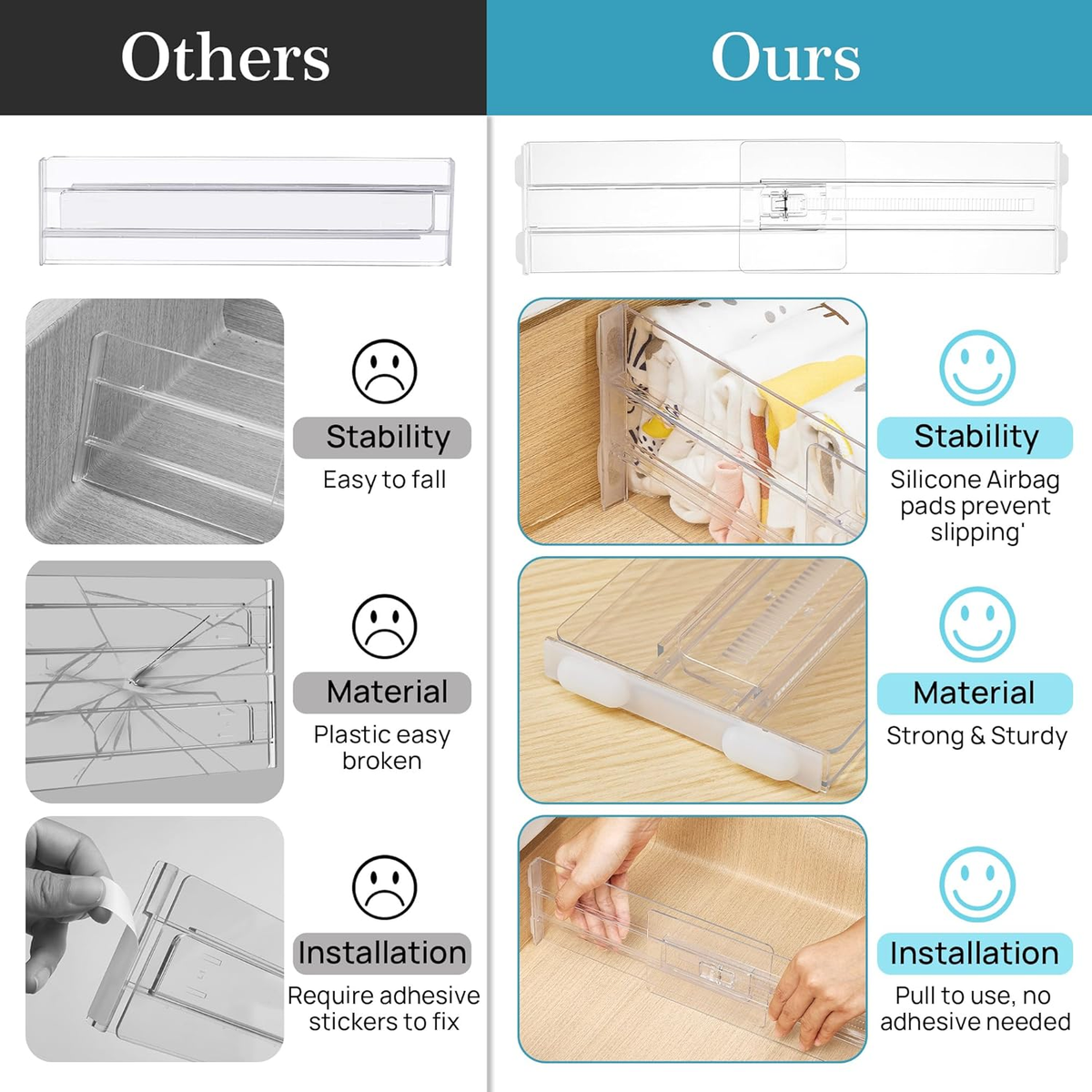 12 Pack Drawer Dividers for Clothes, 4