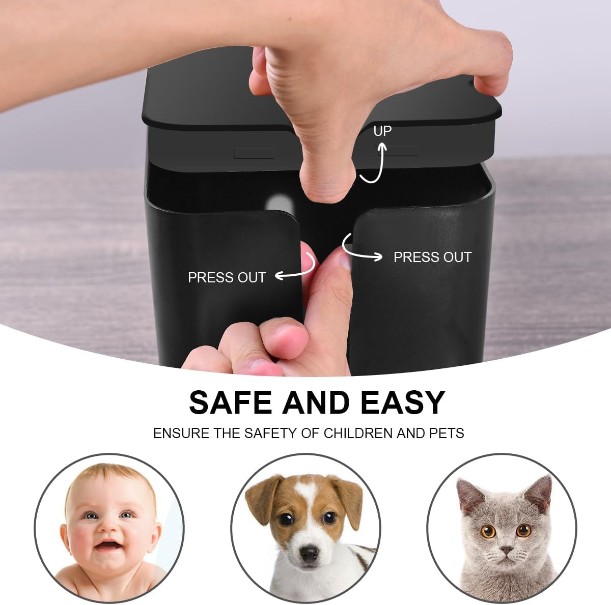 Cable Management Box, 2 Pack Large & Medium Cable Organizer Box with 17 PCS Cable Management Set, Cord Organizer Box to Hide Surge Protector on Desk or Floor (Black)