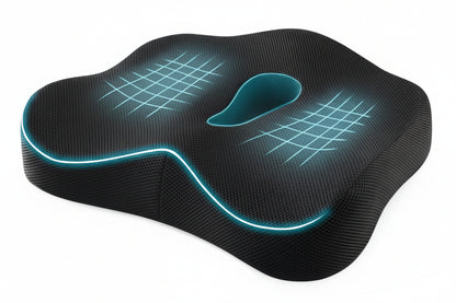 Memory Foam Seat Chair Cushion for Relieves Back Sciatica Pain Tailbone Pain Coccyx Degenerating Disc Orthopedic Osteoarthritis Prostate Cushion Low Back Pain Cushion Hip Shaping (Dark Gray)