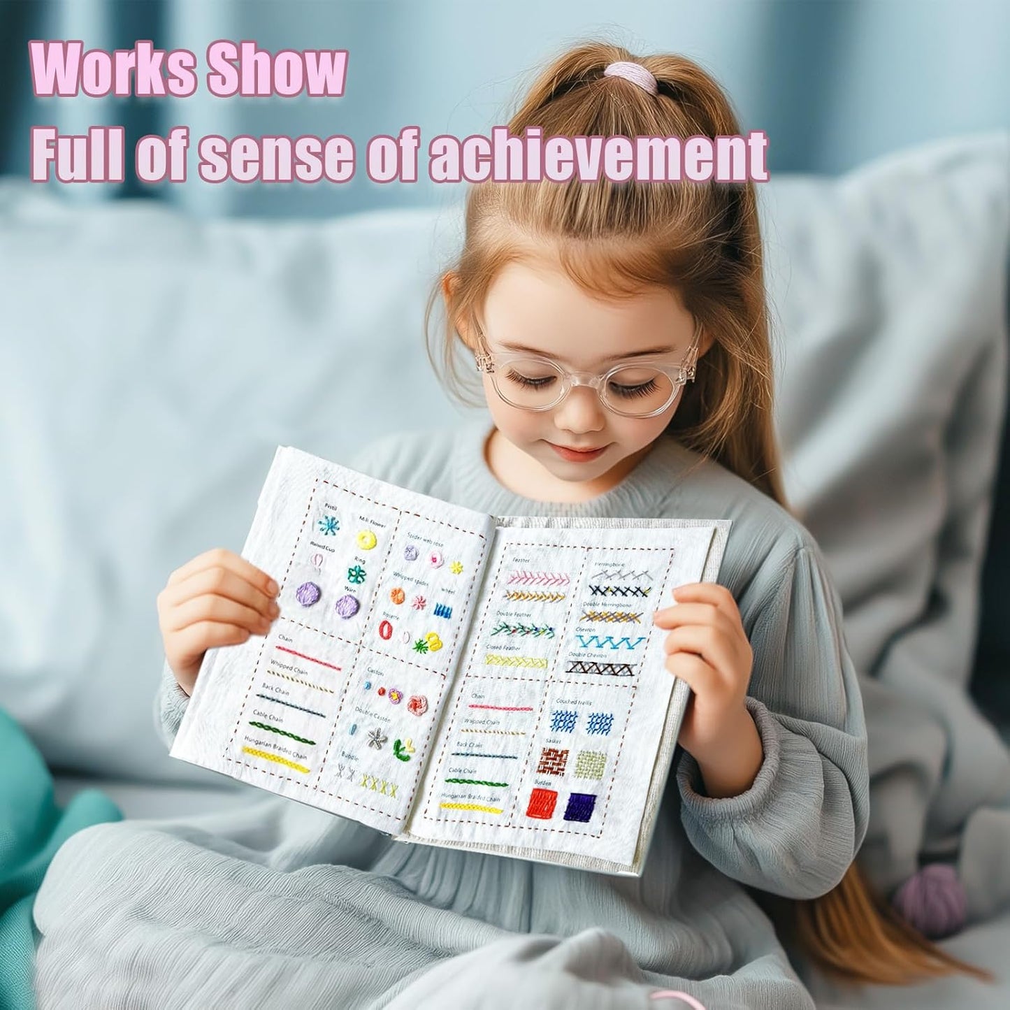 2026 Upgraded DIY Stitch Book Kit, Embroidery Stitch Book Kit, Comprehensive Guide with Various Patterns, Complete Toolkit and Video Tutorials, Perfect for Beginners and Craft Lovers