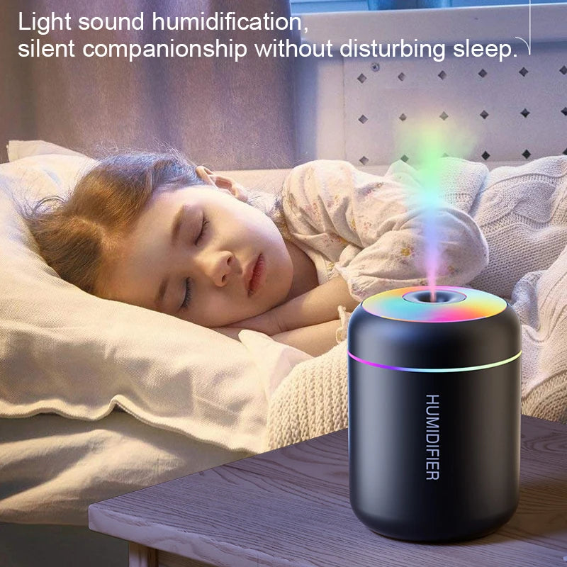 Portable USB Air Humidifier with Essential Oil & LED Light