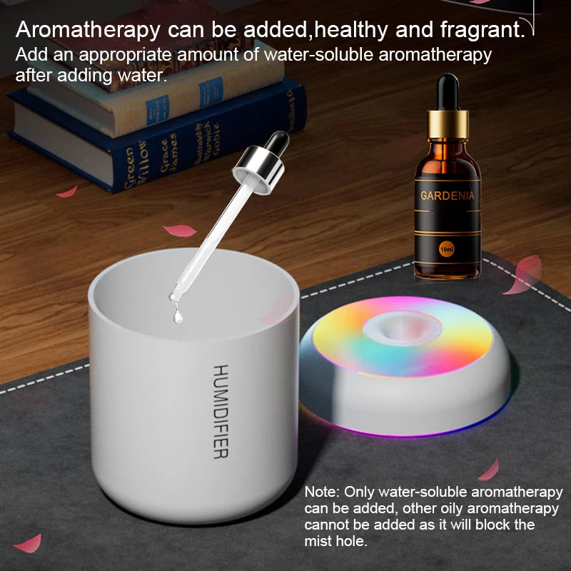 Portable USB Air Humidifier with Essential Oil & LED Light