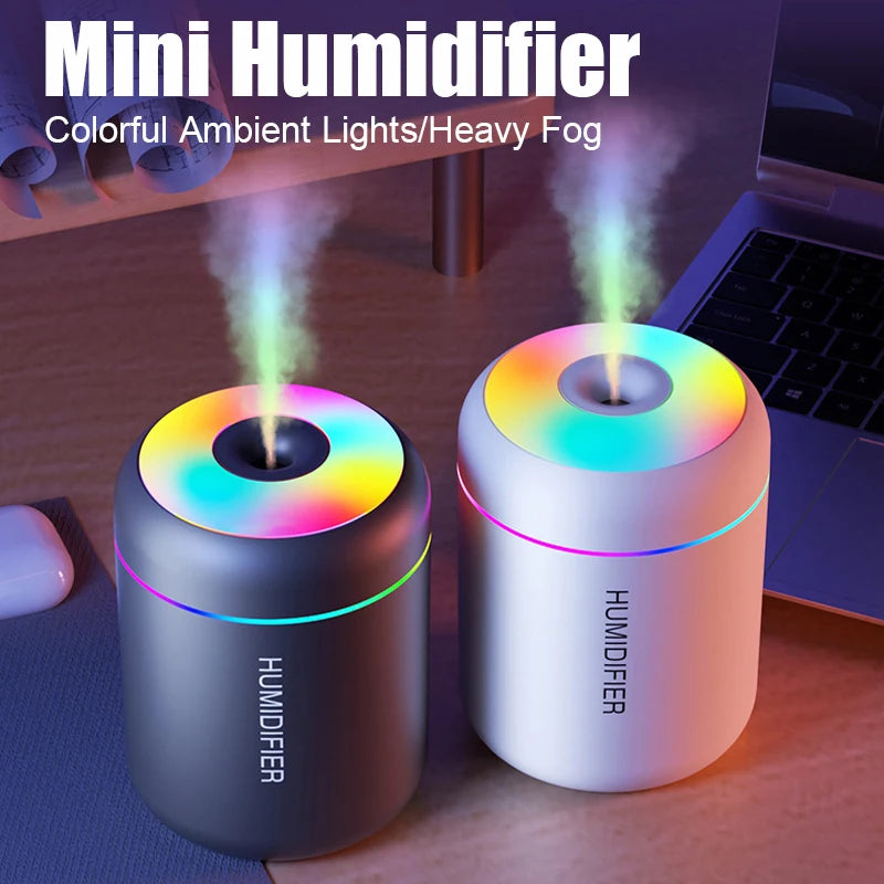 Portable USB Air Humidifier with Essential Oil & LED Light
