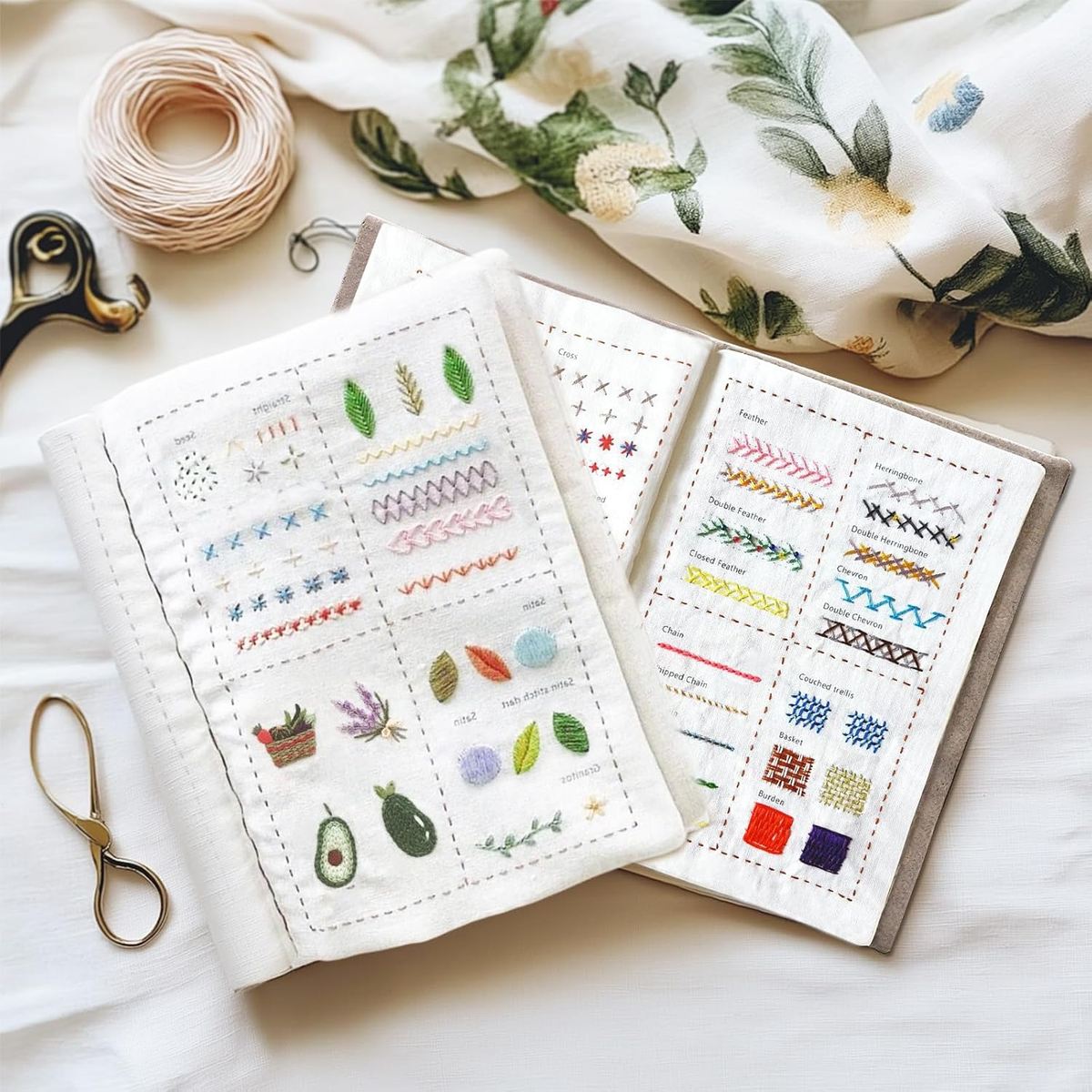 2026 Upgraded DIY Stitch Book Kit, Embroidery Stitch Book Kit, Comprehensive Guide with Various Patterns, Complete Toolkit and Video Tutorials, Perfect for Beginners and Craft Lovers