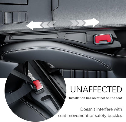 2PCS Car Seat Gap Filler Organizer,2 in 1 Car Gap Filler with Fill and Storage Function for Storing Phones Keys Cards,Universal Multifunctional No Drop Seat Guard for Cars