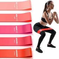 Resistance Bands for Working Out, 5-Pack Elastic Exercise Bands for Strength Training, Stretching, Workout; Home Gym Equipment for Women Men, Pilates Yoga Physical Therapy, Leg Glute Arm Exercise Kit