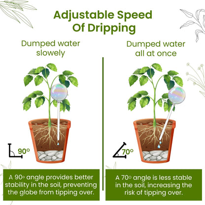 Iridescent Self Watering Globes, Glass Rainbow Plant Watering Globes, Self Watering Planter Insert, Automatic Plant Waterer Indoor (Medium-2 Pcs Iridescent, Medium)