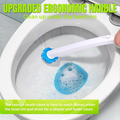 Disposable Toilet Brush, Toilte Wand Kit, Toilet Brush and Holder with 12 Refills, Toilet Bowl Brush, Toilet Bowl Cleaning Wands, Toilet Cleaning System for Bathroom Maintenance