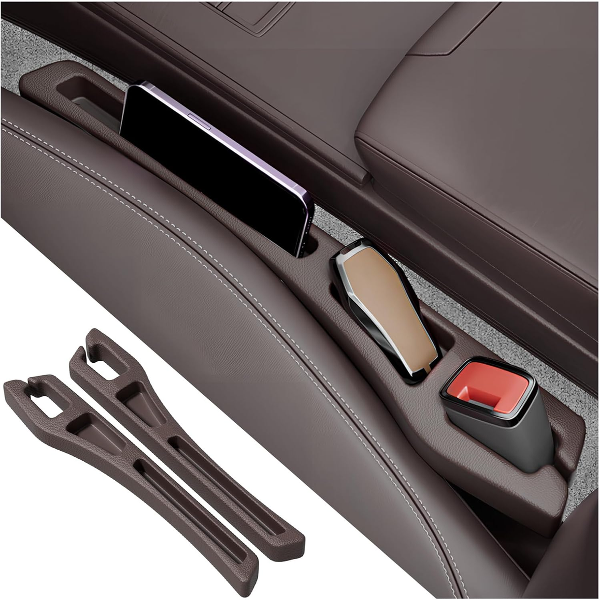 2PCS Car Seat Gap Filler Organizer,2 in 1 Car Gap Filler with Fill and Storage Function for Storing Phones Keys Cards,Universal Multifunctional No Drop Seat Guard for Cars